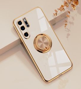 Luxury Plating Silicone Case för Huawei P30 Pro P20 Mate 20 P30Pro P Honor 20 30 Pro 30S Phone Stand Ring Holder Soft TPU Covers8262135