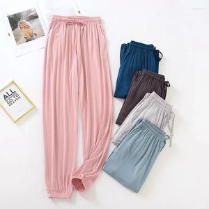 Sleepwear Women Sleepy Japanese Home Service Ladies Spring Spring and Summer Modal Modal Loue Tamanho grande de cor sólida Mulheres inferiores