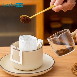 Muggar 200st Portable Coffee Filter Paper Bag Hanging Ear Dropp Single Servele DisposabPerfect för rese camping hem