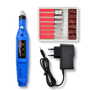 Drills Mini Electronic Nail Care Nail Drill Bit Sanding Nail Polisher Nursing Kit Drill Manicure Pedicure Tool for Removing Acrylic Gel