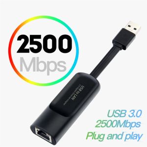 Fall 2,5 Gbps USB3.0 Typ C Ethernet Gigabit Adapter 2500 Mbps USB 3.0 till RJ45 LAN WIRED NETWORK CORT CONTERTER FÖR VINT LAPPT PC