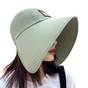 Kobiety Summer Hat Big Brim Regulowane anty-UV Ochrona Fisherman Hat Składane plażowe słoneczne kapelusze puste czapki kucyk