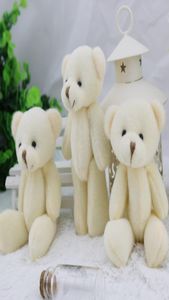 20pcslot 12cm Promotion Gift White Mini Bear Plush Toy Joint Teddy Bear Bouquet Dollcell Telefon Tillbehör6404957