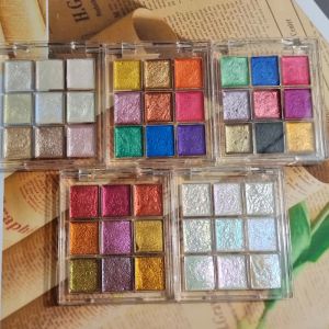 SLITTERE Pigment solido per chiodo a 9 colori Aurora per la nail art per perlatore ad acquerello palette metallica vernice disegnare set di chiodi camaleonte cromata in polvere