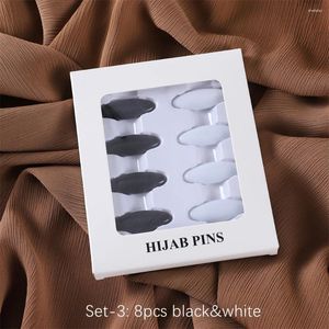 Sciarpe 8pcs multicolore per le perle pins clips hijab sciarf scialle arabo musulmano accessori islamici