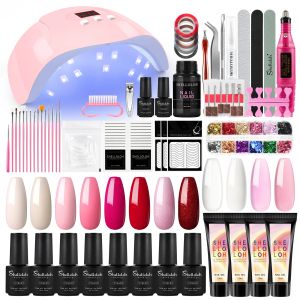 Kits Nagelverlängerung Set Gelnagellack Set mit UV -LED -Lampen -Schlupflösung Semipermanent UV -Lack für Maniküre Set Nagelbohrer