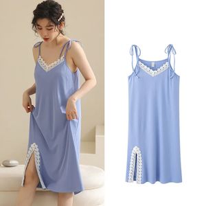 FDFKLAK ROBE Femme Casual Night Dress Women Homewear Sexig Sleepwear Sleep -shirt Summer Nightrowns 240408