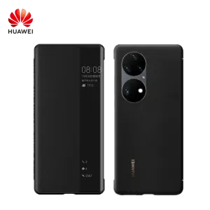 Messen originale Huawei P50 Pro Leather Flip Case Vista finestra Sleep Sleep Wake Copertura protettiva Sostino per Huawei P50Pro