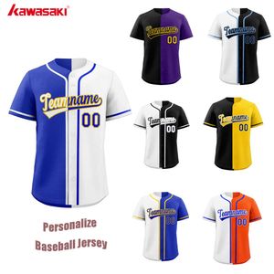 Polos maschile Maglie personalizzate Maglie personalizzate Dividi Baseball Jersey Button Down Sports Numero di nome stampata personalizzato per uomini/donne/Kid