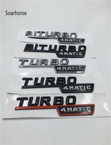 Biturbo Turbo 4Matic Emblem Badge Letters Car Front FenderステッカーメルセデスベンツAMG 4 MATIN3701694