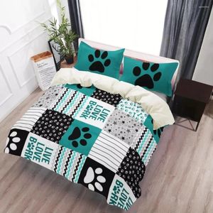寝具セット素敵な犬のデザインベッドピローケース羽毛布団カバーソフトホームベッドルームの装飾子供向けの大人3pcs/セット