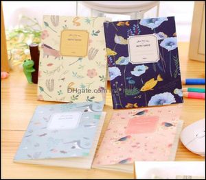 ANMÄRKNINGAR Notepads Business Industrial4PCSSet Kawaii Söta blommor fåglar Animal Notebook Målning av dagbokbok Journal Record Offic2087625