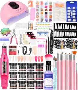 Liquids Acrylic Nail Kit With Drill UV Light Nail Start Kit Set Professional Acrylic With Everything For Beginners