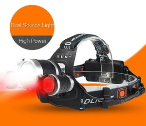 USB Rechargeable Head Lamp T6 LED Headlamp 6000LM High Power 10W 18650 Head Flashlight White Red Lighting Lamp For Hunting3743290