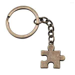 Nyckelringar 1st Puzzle Piece Motorcykel Keychain Accessories Smycken för män Partihandel Ring Storlek 28mm