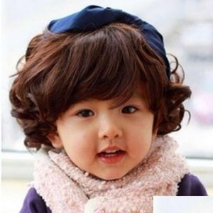 Men'S & Children'S Wigs Childrens Wig Short Curly Hair Korean Style Headband Baby Activity Performance Drop Delivery Products Dhhj5