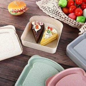 Storage Bottles Lunch Box Easy Clean Toast Shape With Lid Daily Use Dessert Container Bread Sandwich Case