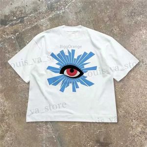 メンズTシャツ特大のパフプリントTシャツハウスオブエラーのハウスThe Men Women TシャツハイストリットビンテージブラックショートSlveコットントップ新しいT240408