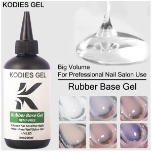 Gel kodies gel hema gratis gummi bas gel nagellack 200 ml uv semi permanent vegan gel lack bulk påfyll manikyr salong kvalitet