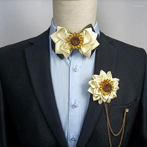 Bow Ties Original British Men's Tie Corsage Set High-End Business Banquet Party Suits Skjorta Tillbehör Handgjorda smycken Bowtie Set