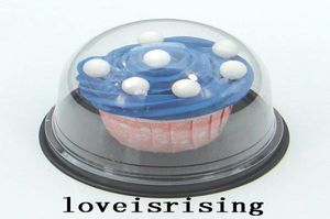 50pcs25sets Clear Plastic Cupcake Cake Dome Favor Boxes Container Wedding Party Decor Gift Boxes Wedding cake boxes Supplies1616625