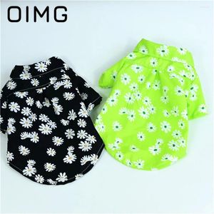 Köpek giyim oimg yaz ince bölüm kıyafetleri rahat küçük orta köpekler Chrysantemum gömlek Teddy Bichon Pomeranian Baskı Yavru T-Shirt