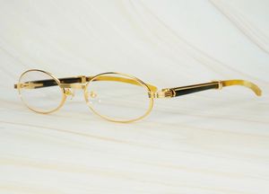 Retro szklanki komputerowe Buffalo Horn Men okulary przeciwsłoneczne Trendy czerwone men039s OUNKUTY OWALNE Unikalne luksusowe odcienie carter dla Deco6686611