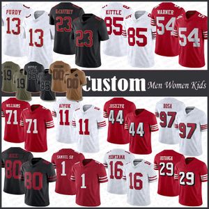 Brock Purdy Christian McCaffrey Football Trikot George Kittle Nick Bosa Deebo Samuel Fred Warner Brandon Aiyuk Talanoa Hufanga Kyle Juszczyk Joe Montana Jerry Rice