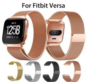 Fitbit için metal paslanmaz çelik bant Versa kayış bileği Milanese manyetik bilezik fit bit lite ayetini izle akıllı aksesuarlar4807034