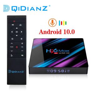 Kutu Android 10 H96 MAX RK3318 Akıllı TV Kutusu 2.4G 5G WiFi BT4.0 H96Max Medya Oyuncusu Google Voice Assistant