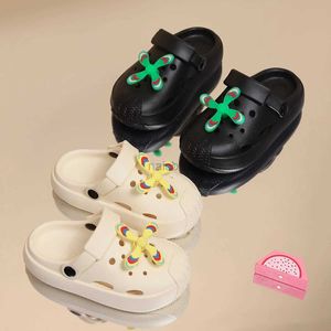Slipper Childrens Hole Shoes Slippers Summer Sandals Soft Anti-Sllip Diy Design Child Shoes Sandy Beach Boys Girls Shoes 2448