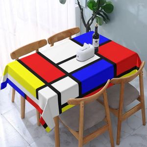 Tala de mesa Tabela impermeabilizada Mondrian Red Azul Azul Abstract Capas