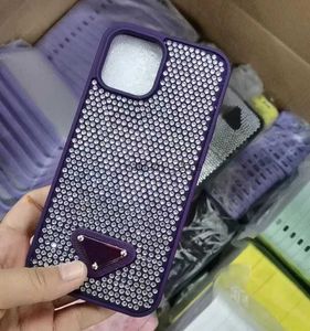 Cell Phone Cases Luxury Bling Glitter For iPhone 15 14 Pro Max Case Fashion Designer Rhinestone Diamond Women Back Cover i 13 Promax 12 11 Triangle P Q240408