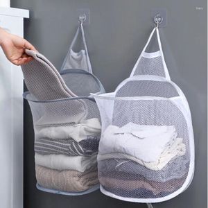 Сумки для белья складная корзина грязная одежда для хранения для хранения одежды для ванной комнаты сетка домашняя стена висят ведро
