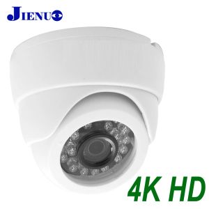 Lens JIENUO Black Dome Camera AHD 4K HD Security Surveillance High Definition Indoor CCTV Infrared Night Vision Analog 2MP Home Cam