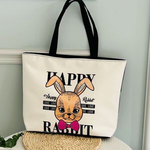 Mode Canvas Tasche Sommer Neue Cartoon -Leinwand Tasche Schulter Mode Druckeinkaufstasche Freier Trend Horizontale Leinwandtasche mit großer Kapazität