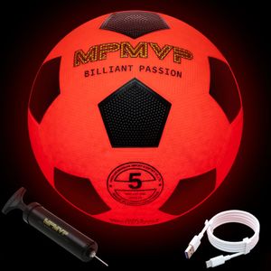 MPMVP Light Up Soccer Ball Glühen im dunklen USB -wiederaufladbaren offiziellen Geschenkgeschenk für Kinder Jungen Teenager Jugend 240402