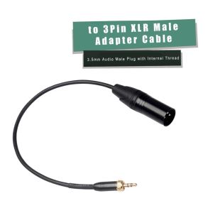 Akcesoria 3,5 mm audio męska wtyczka z wątkiem wewnętrznym do 3pin XLR męski kabel adaptera dla Sony D12/D21 dla mikrofonów bezprzewodowych Sennheiser