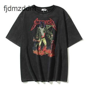 Herrendesigner Kurzärmele Vtg Tee Rock Band Echse Man Druck gewaschener alter Herren und Frauen Freizeithülsen-T-Shirt