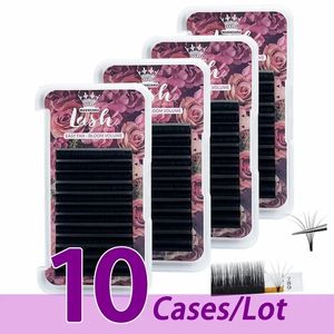 10Case/lotto Masscaku Un secondo Making Fans Oylashes Blooming Fast Fans Etichetta Private Lashes Easy Fanning Eyelash Extension 240403