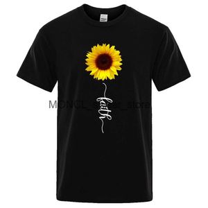 T-shirt maschile The Sunflower of Hope Beauty Print Men Women Tees Shirt Fashion Brand Clothing S-XXXL magliette a manica regolari H240408