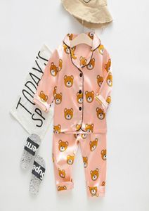 Zestawy piżamy dla niemowląt letnie jesień dzieci kreskówka piżama dla dziewcząt chłopcy snu Krótki garnitur Longsleeved Cotton Nightwear8770969
