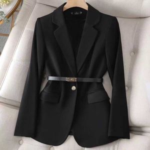 Womens Suits Blazers Tide Marka Yüksek kaliteli retro moda tasarımcısı saf renk serisi takım elbise ceketi bir toka ince artı boyutu beden giyim e131