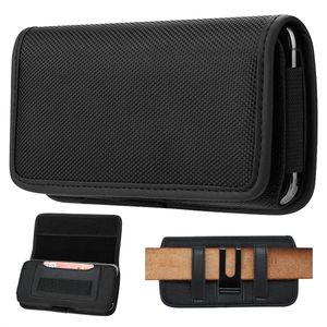 Universal Nylon Pouches midjefodral för Samsung A14 A15 A25 5G för iPhone 15 Pro Max Holster Belt Clip Cover Mobiltelefonfodral Midjaväska med kreditkortsplats för män