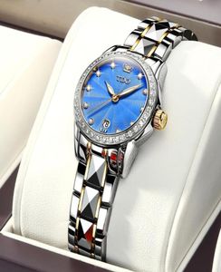 Women039s Automático Mecânica de Wristwatch Luxury Top Brand Watch Tungsten Steel Watch Band à prova d'água Hands Luminous feminino Cloc4657248