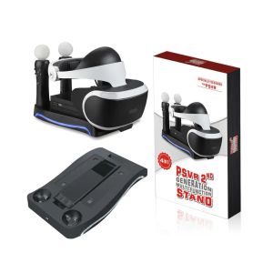 1 PS4 VR充電ステーションディスプレイスタンドドッキング充電器LEDショーケースSony PlayStation Move PS VR PSVRヘッドセットのドッキング充電器LEDショーケース