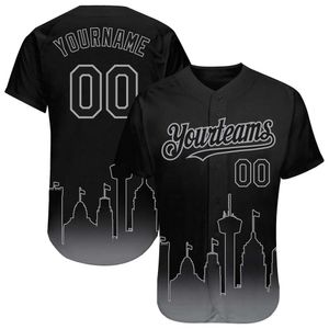 Polos męski dostosowany 3D Miasto Tło męskie Summer Sport Szybkie suszenie koszulka baseballowa gradientowa moda