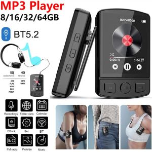 プレーヤー1.8インチMP3 MP4音楽プレーヤークリップミニウォークマンBluetoothCompatible 5.2 MP3プレーヤーサポートFMラジオ/電子ブック/音声レコーダー/時計