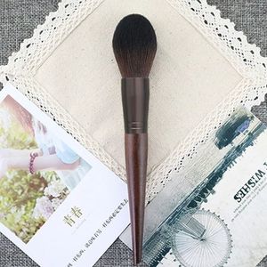 Capelli naturali manico lungo la maniglia di evidenziatore in polvere Brush Blusher Makeup Beauty Brush
