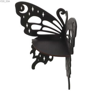 Outra decoração de casa Decoração de madeira Butterfly Parede prateleira flutuante Montada Rack Flor Corner YQ240408